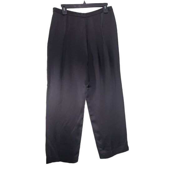 8 32x30 Theory Hammered Viscose PJ Pants Womens Black Rayon Wide Leg Career Work - Picture 2 of 10